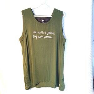 Rise Graphic Print Green Sleeveless Empowered Women Empower Women's 1X